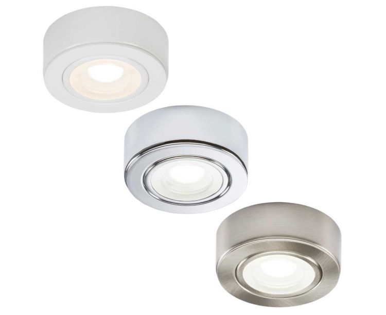 Knightsbridge LED Cool White 2W Under Kitchen Cabinet Surface Mounted Spot Light 