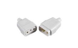 10 Amp Three Pin Appliance Cable Connector White
