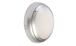 Ansell Vision 3 20w LED IP65 Silver Grey Bulkhead Light With MW Sensor