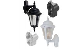Ansell Latina Wall Lanterns Black or White Standard or PIR IP65 and Acc.