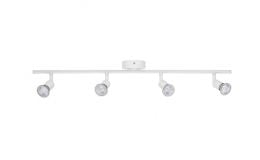 BELL Luna Ceiling Quad Bar GU10 White with LED Lamps