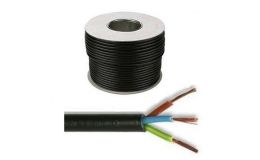 Black PVC Flexible Cable 3183Y 3 core 0.75mm (50 metre rolls)