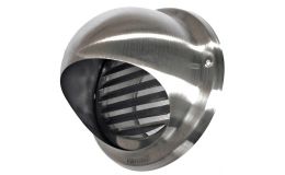 100mm Stainless Steel Round Cowled Wall Outlet with Louvres