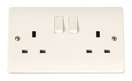 Click Curva CCA606 2 Gang 13A Switched Socket White 