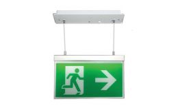 Channel Razor LED Emergency Exit Sign with Recessed Hanging Fitting