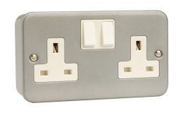 Click 2 Gang 13A DP Switched Socket Outlet Metal Clad