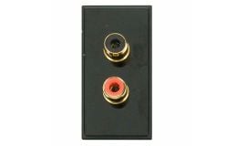 Click RCA/Phono X 2 New Media Module Outlet Black