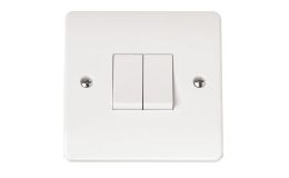 Click Mode 10AX 2 Gang 2 Way Plate Switch