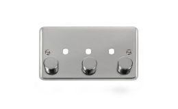 Deco Plus 2 Gang Dimmer Plate & Knobs - 3 Apertures