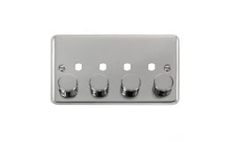 Deco Plus 2 Gang Dimmer Plate & Knobs - 4 Apertures
