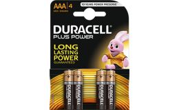 Duracell Plus AAA Alkaline Battery Pack 4 Batteries