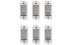 Click GridPro 20A DP S/Steel Module Engraved Ingot Switches with White Trim