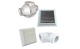 Vortice High Power Mixed Flow Fan with 6m of Ducting & 2 Grilles