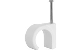 6.0mm Round White Cable Clips Tower Box Of 100