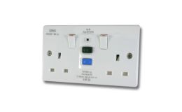 CPN Cudis RCD Protected 2 Gang Switch Socket with Surge Protection
