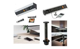 Knightsbridge Counter Pop up Sockets and Power Stations with USB and Speaker