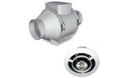 Vortice Lineo & Spotvent Shower LED Light Inline Timer Bathroom Extractor Fan Kit
