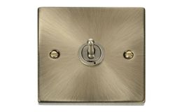 Click Deco 1 Gang 2 Way 10AX Toggle Switch Victorian Ant Brass