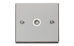 Click Deco Single Isolated Coaxial Socket White Victorian Pol Chrome
