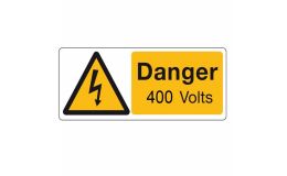 Termtech VTLF6YB Danger 400 Volts Vinyl Label 80x35mm (Pk=25)