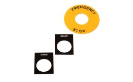 White Arrow Down Legend Plate For 22.5mm Push Buttons