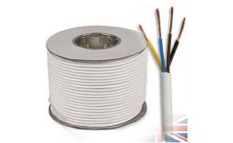 White PVC Flexible Cable 3184Y 4 Core 0.75mm (50 metre rolls)