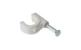 7.0mm Round White Cable Clips Tower Box Of 100