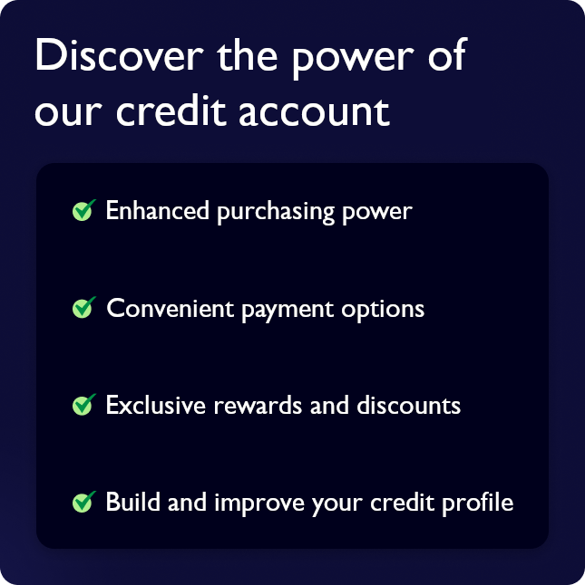 Credit account benefits list
